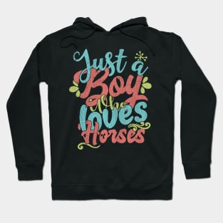 Just A Boy Who Loves Horses Gift graphic Hoodie